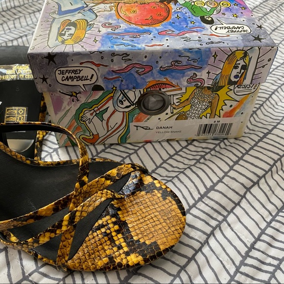 Jeffrey Campbell Danah Yellow Snake Strap Sandal - Picture 3 of 4